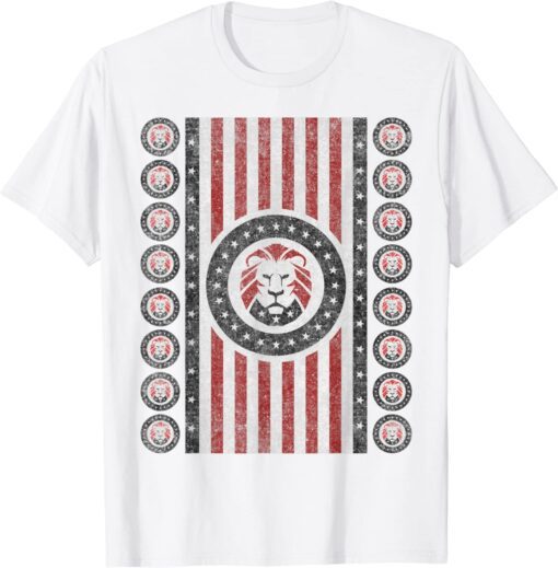 Patriot Party USA - Trump 2024 Political Election Lion Flag Tee Shirt