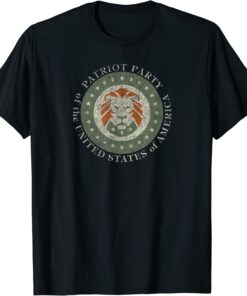 Patriot Party of USA - Trump 2024 Election, Army Green Lion T-Shirt