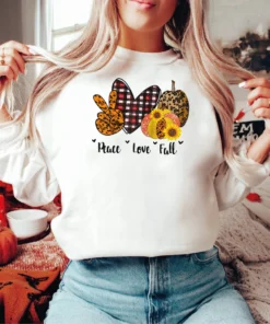 Peace Love Fall Halloween Tee Shirt