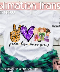 Peace Love Hocus Pocus Halloween Tee Shirt Peace Love Hocus Pocus Halloween Tee Shirt