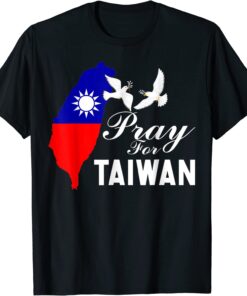 Pray For Taiwan Support Taiwanese Flag Heart Tee Shirt