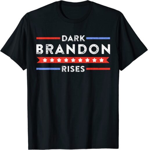 Pro Biden Dark Brandon Rises Dark Brandon Is Rising USA Flag Tee Shirt