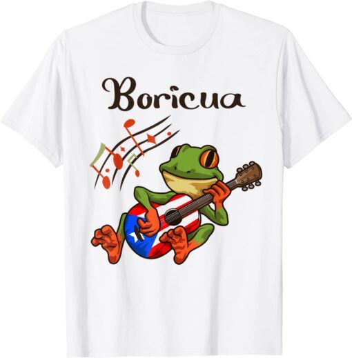 Puerto Rico Coqui Frog Puerto Rican Music Graphic Tee Shirt