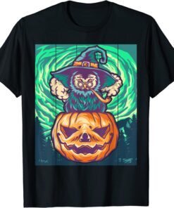 Pumpkin Owl Costume Halloween Boo Owl With Witch Hat Owl Tee Shirt