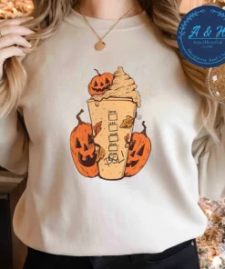 Pumpkin Spice Latte Halloween Tee Shirt