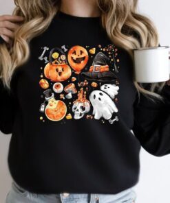 Pumpkins Ghosts Halloween T-Shirt