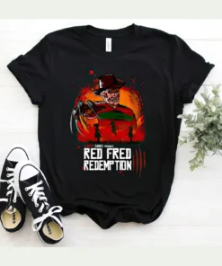 Red Fred Redemption Freddy Krueger Halloween Tee Shirt