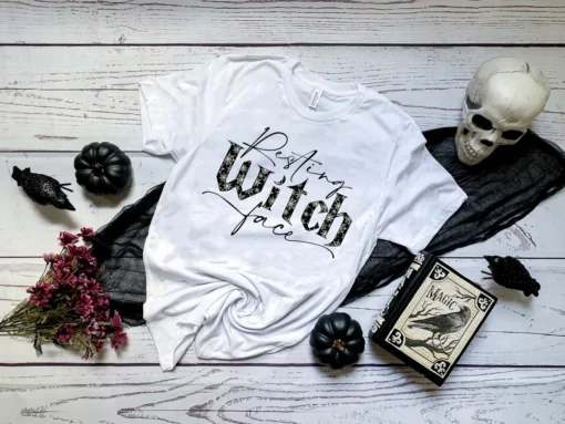 Resting Witch Face Halloween Tee Shirt