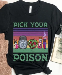 Retro Pick Your Poison Halloween Tee Shirt