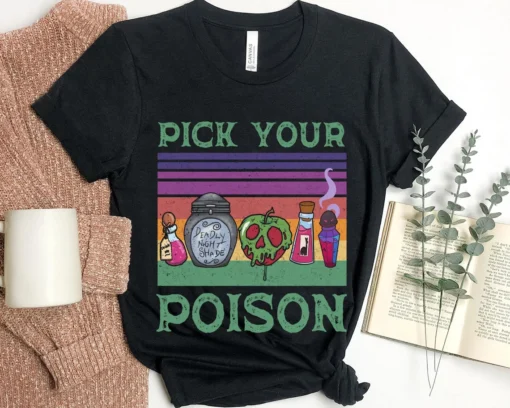 Retro Pick Your Poison Halloween Tee Shirt