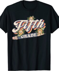 Retro Sunset Fifth Grade Teacher & Student Back To School Tee Shirt