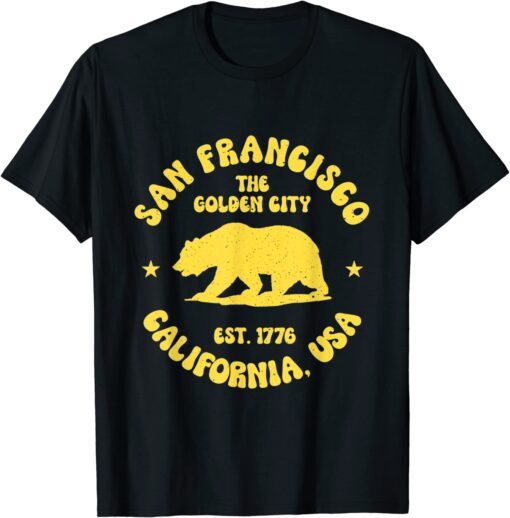 San Francisco Retro California Bear Travel T-Shirt