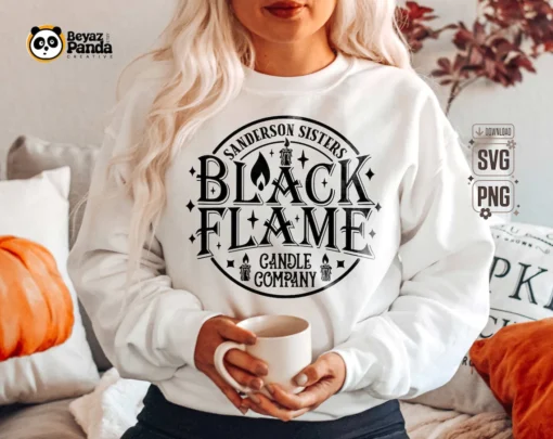 Sanderson Sisters Black Flame Candle Company Halloween Tee Shirt