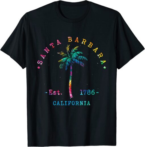 Santa Barbara California Palm Tree Tee Shirt