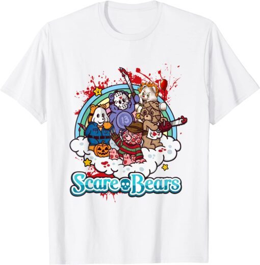 Scare Bears Blood Halloween Horror Villain Characters Tee Shirt