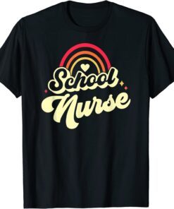 School Nurse vintage rainbow back to school Tee Shirt