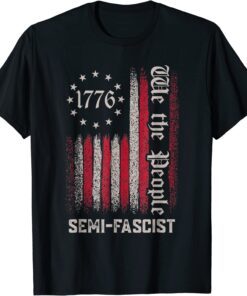 Semi-Fascist Political Humor Biden Quotes Us Flag Tee Shirt