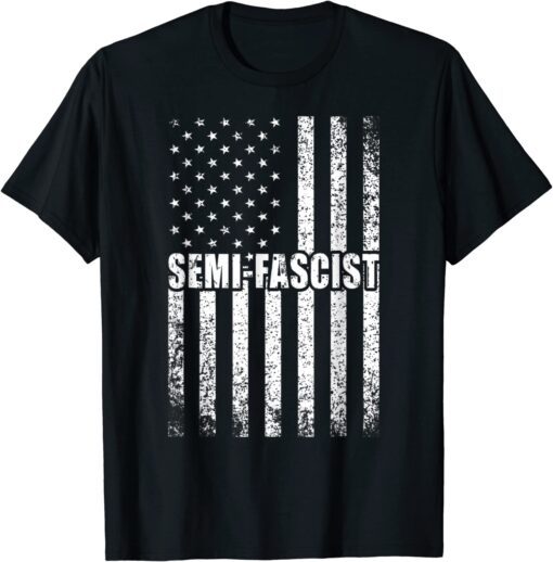 Semi-Fascist Political Humor Biden Quotes Usa Flag Tee Shirt