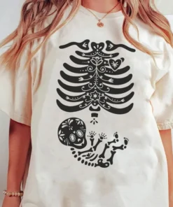 Skeleton Maternity Halloween T-Shirt