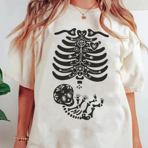 Skeleton Maternity Halloween T-Shirt