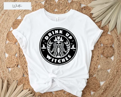 Skeleton Starbucks Inspired Halloween Tee Shirt