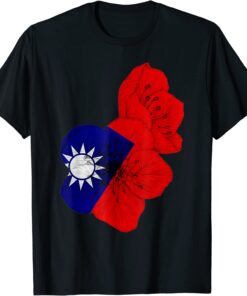 Taiwan Flag Plum Blossom Taiwan Support Tee Shirt