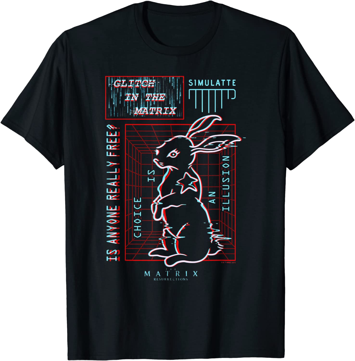 The Matrix White Rabbit Glitch Tee Shirt - ShirtElephant Office