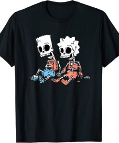 The Simpsons Bart and Lisa Skeletons Treehouse of Horror Tee Shirt