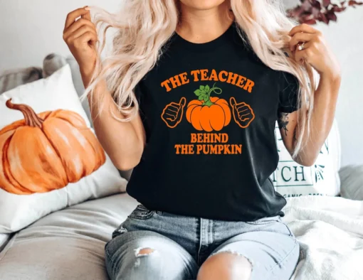 The Teacher Behind the Pumpkin Halloween Tee Shirt