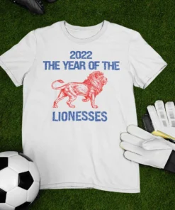 The Year Of The Lionesses Three Irons On A , England Lionesses Euro 2022 winrnes Kit Flag Tee Shirt