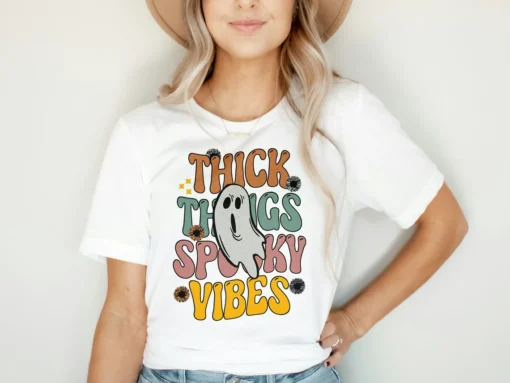 Thick Things Spooky Vibes Halloween Tee Shirt