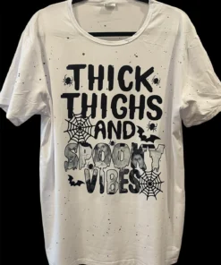 Thick thighs spooky vibes Hocus Pocus Halloween Tee Shirt