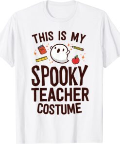 This Is My Spooky Teacher Costume Kawaii Ghost Group School Tee Shirt