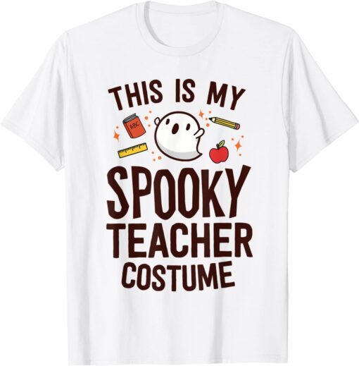 This Is My Spooky Teacher Costume Kawaii Ghost Group School Tee Shirt