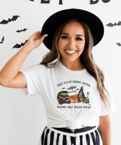 This Witch Needs Coffee Before Any Hocus Pocus Halloween Tee Shirt