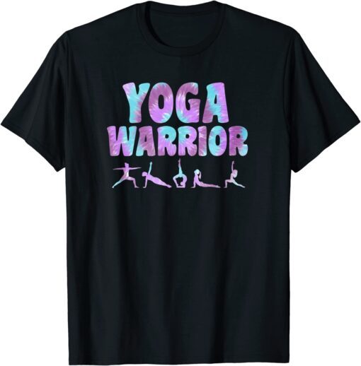 Tie Dye Yoga Warrior Poses Tee Shirt