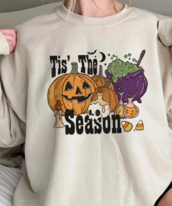 Tis The Season Halloween Pumpkins Tee Shirt