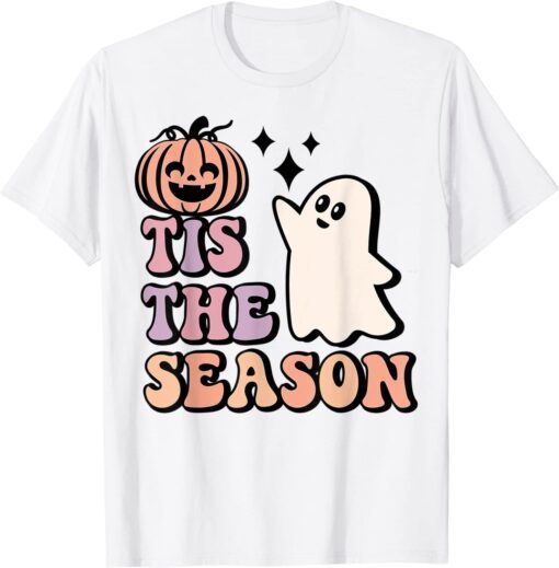 Tis The Season Hippie Halloween Baby Ghost Pumpkin Tee Shirt