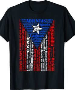 Towns & Cities Of Puerto Rico Pride Puerto Rican Flag Tee Shirt