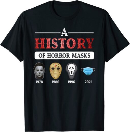 True Crime & Serial Killer A History Of Horror Masks Tee Shirt