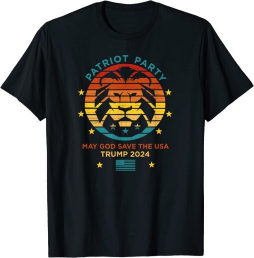 Trump 2024 Election - Patriot Party, God Save USA Vintage Tee Shirt