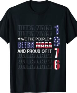 Ultra MAGA We The People Proud Republican USA Flag Vintage Tee Shirt