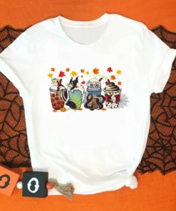 Villans Latte Horror Fall Coffee Halloween Tee Shirt