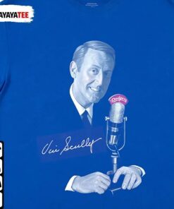 Vin Scully Microphone Vin Scully Los Angeles Dodgers Baseball Tee Shirt