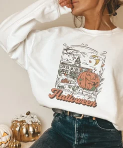 Vintage Halloween Pumpkin Tee Shirt