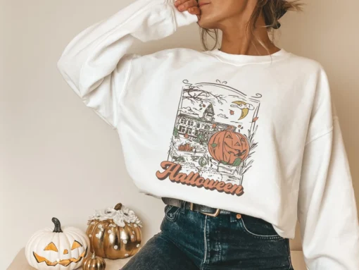 Vintage Halloween Pumpkin Tee Shirt