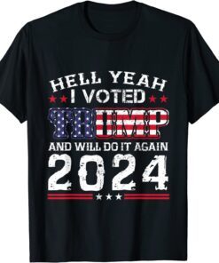 Vintage Trump 2024 Us Flag I Voted for Trump 2024 Election Tee Shirt