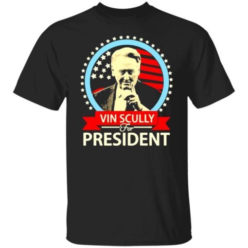 Vintage Vin Scully For President Tee Shirt