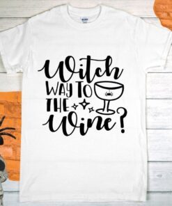 Witch Way To The Wine Halloween T-Shirt