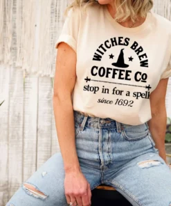 Witches Brew Coffee Halloween Tee Shirt